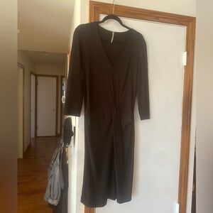 Free People Black Ribbed Dress